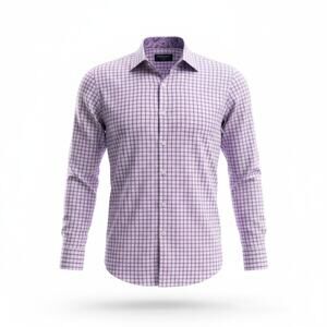 Hammermade Purple Plaid Long Sleeve Button Up Shirt Size 44/17.5